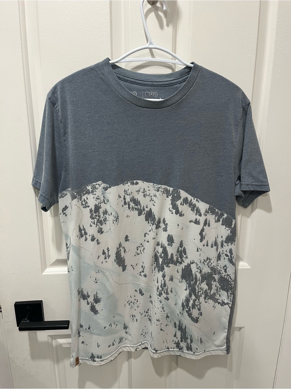 Men's Slate Gray Scenic Print Crew Neck T-Shirt